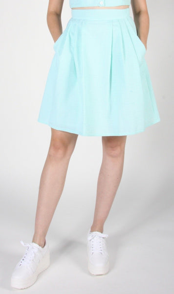 Starique Skirt - Mint Seersucker