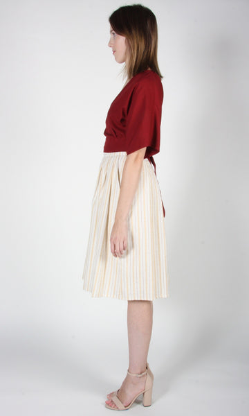 Macareux Skirt - Ivory Stripe