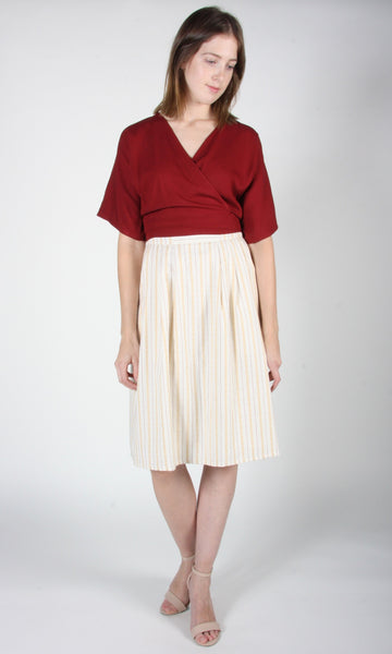 Macareux Skirt - Ivory Stripe