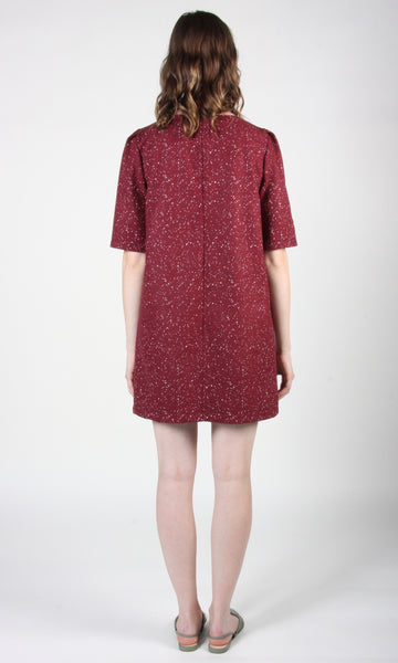 RN1702 - 10 - Bishop Dress - Burgundy Snow