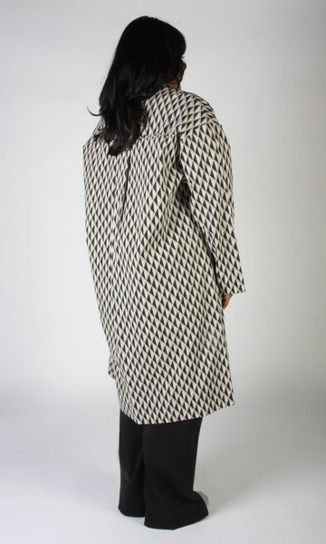 Blackcap Coat - Grey Geometric