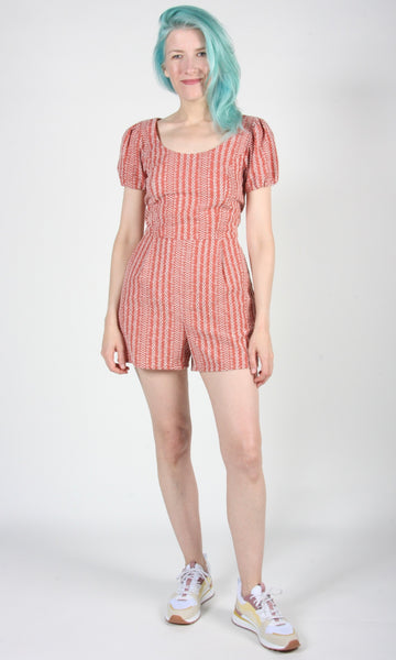 RN988- 2 - Bufflehead Romper - Cinnamon Eyelet