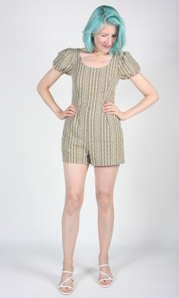 RN1356 - 10 - Bufflehead Romper - Sage Eyelet