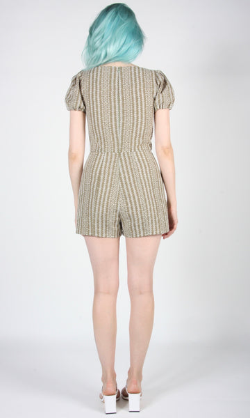 RN1356 - 10 - Bufflehead Romper - Sage Eyelet