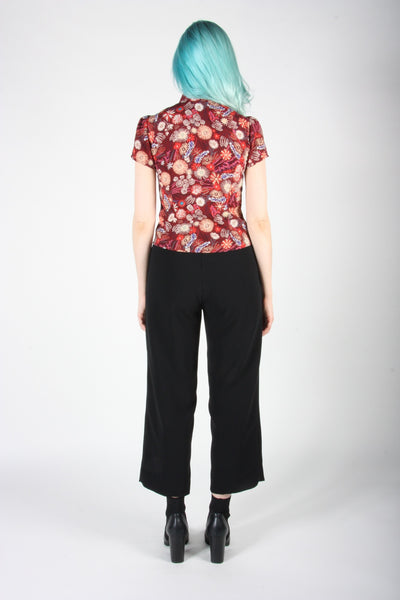RN1193 - 16 - Catbird Top - Burgundy Flowerburst