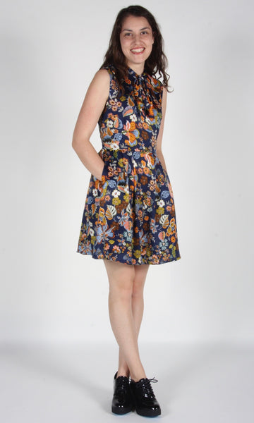 RN1269 - 6 - Chicken Dress - Midnight Dream Flowers