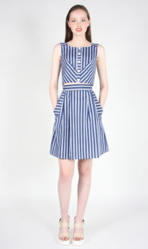 RN1628 - 2 - Iora Skirt - Blue Stripes