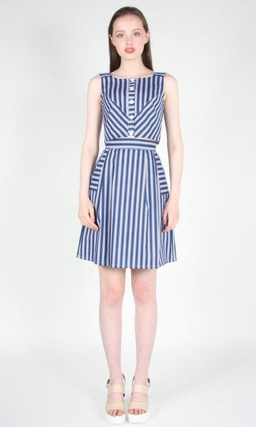 RN1628 - 2 - Iora Skirt - Blue Stripes
