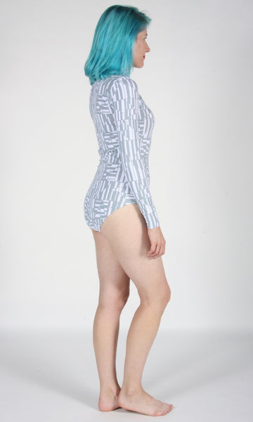 RN1240 - L - Coquette Bodysuit -  Sage/White Shards