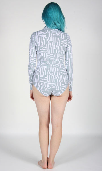 RN1240 - L - Coquette Bodysuit -  Sage/White Shards