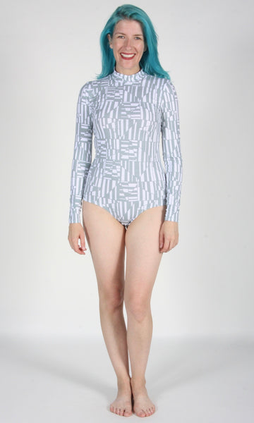 RN1240 - L - Coquette Bodysuit -  Sage/White Shards