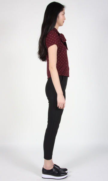 RN1554 - 8 - Ibis Top - Burgundy Dots