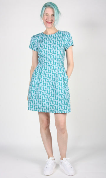 RN1308 - 14 - Engoulevent Dress - Seahorses