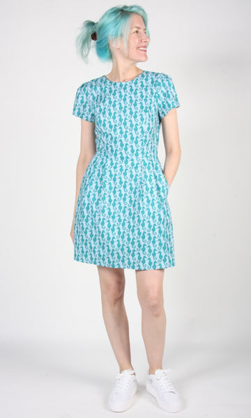 RN1308 - 14 - Engoulevent Dress - Seahorses