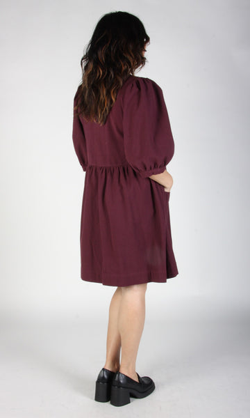 Flowerpiercer Dress - Burgundy
