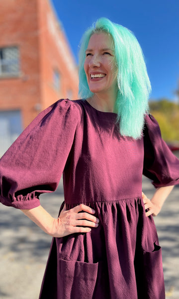 Flowerpiercer Dress - Burgundy