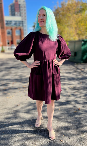 Flowerpiercer Dress - Burgundy