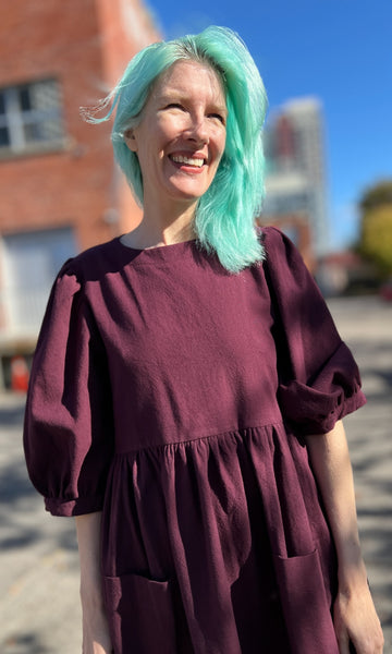 Flowerpiercer Dress - Burgundy