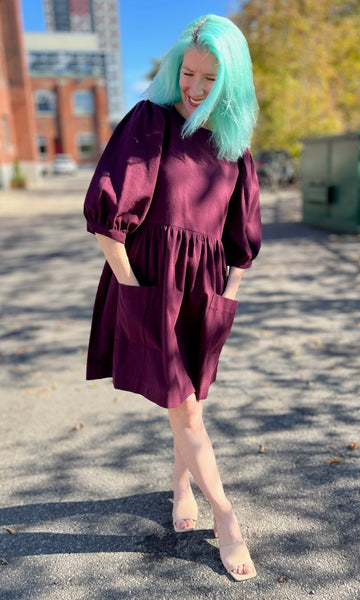 Flowerpiercer Dress - Burgundy