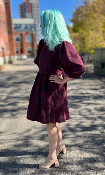 Flowerpiercer Dress - Burgundy