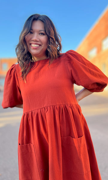 Flowerpiercer Dress - Rust