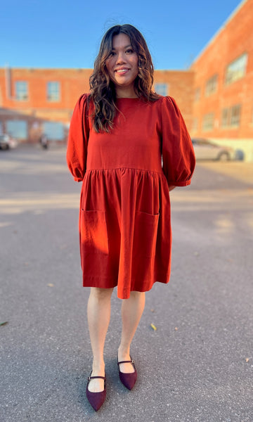 Flowerpiercer Dress - Rust