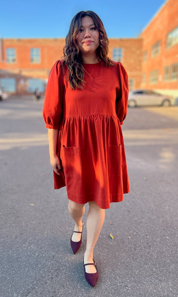 Flowerpiercer Dress - Rust