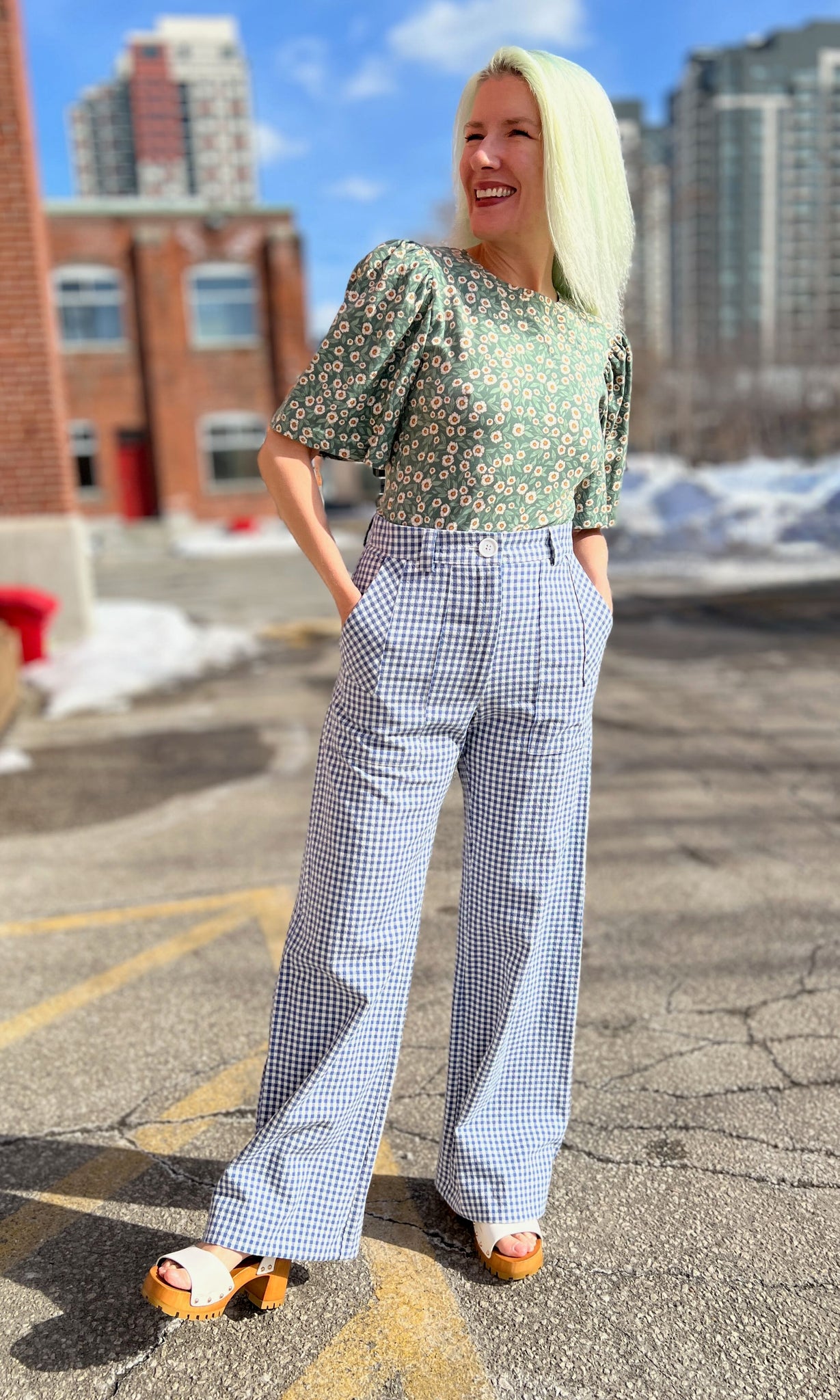 Gannet Pant - Blue Gingham