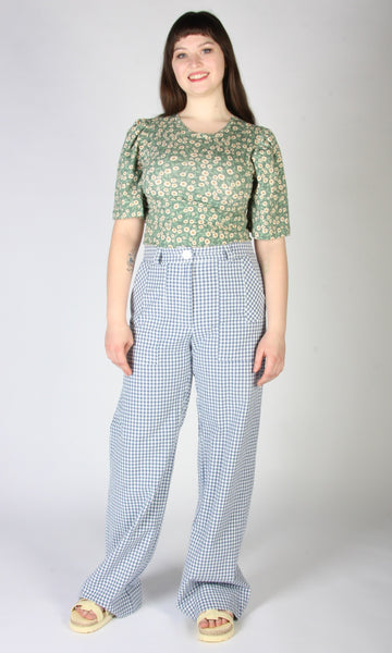 Gannet Pant - Blue Gingham