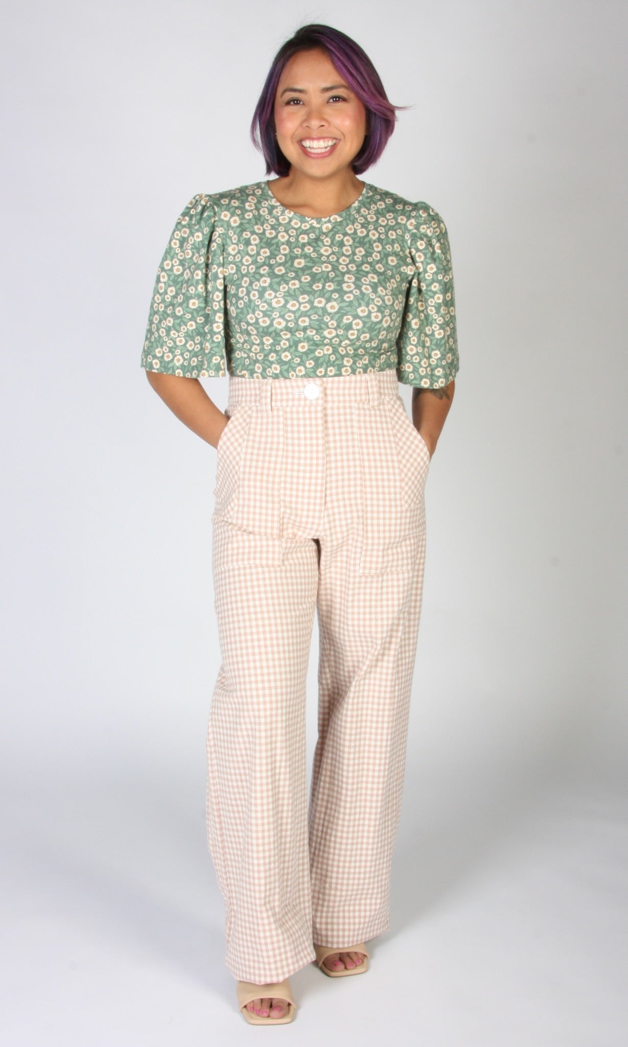 Gannet Pant - Peach Gingham