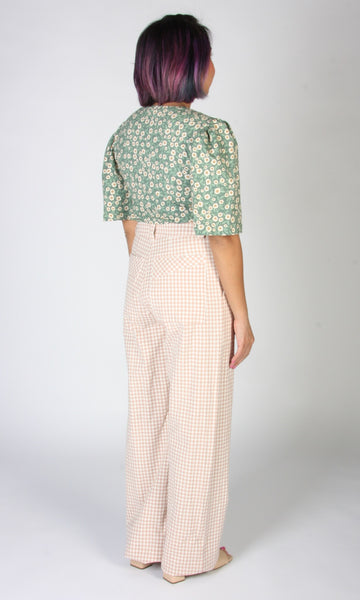 Gannet Pant - Peach Gingham