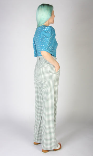 Gannet Pant - Sage Gingham