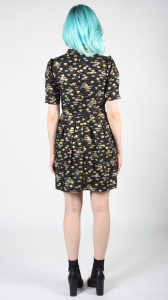 RN1370 - 14 - Guineafowl Dress - Gold Fans