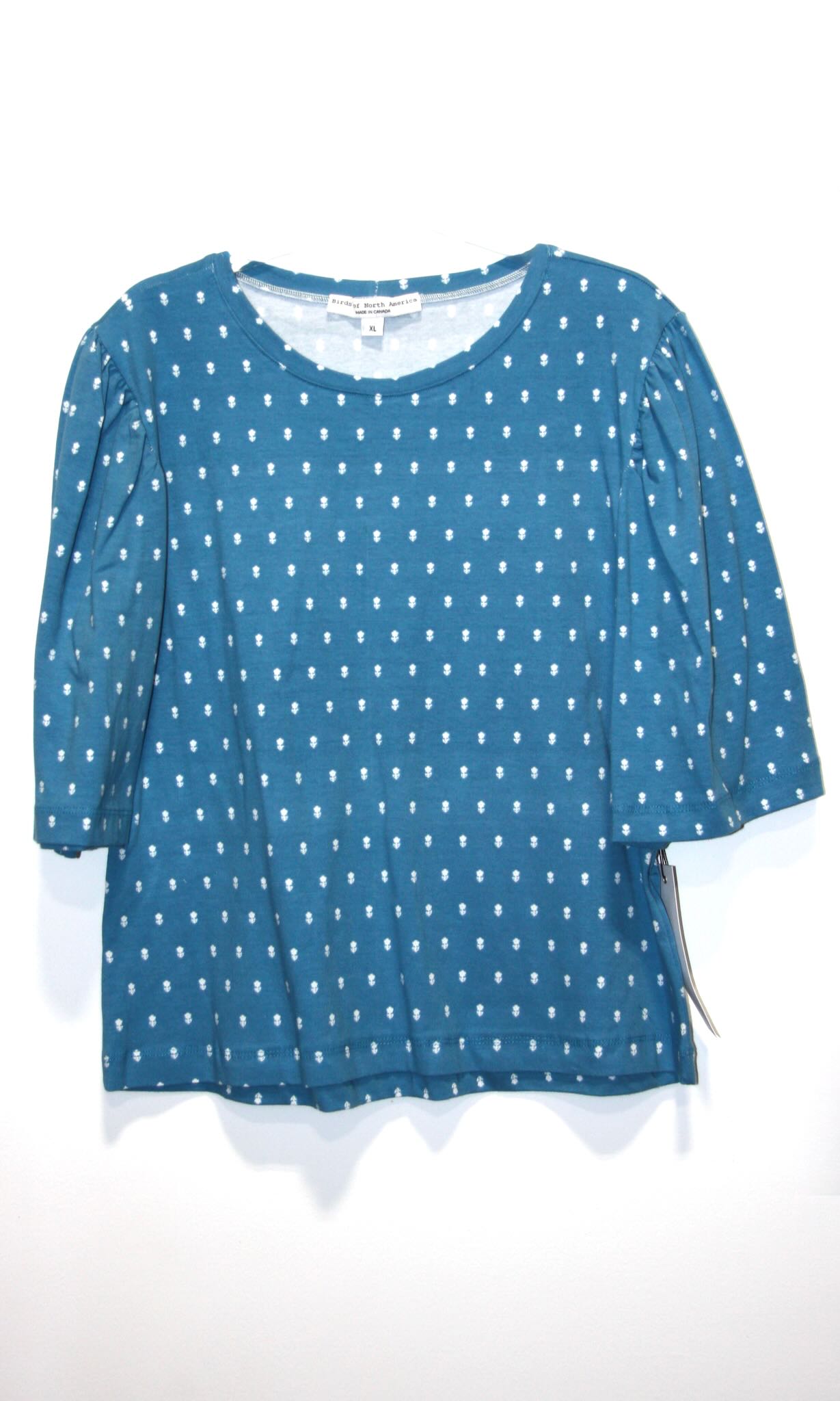 SS687 - XL - Peahen Top -  Blue Flowers