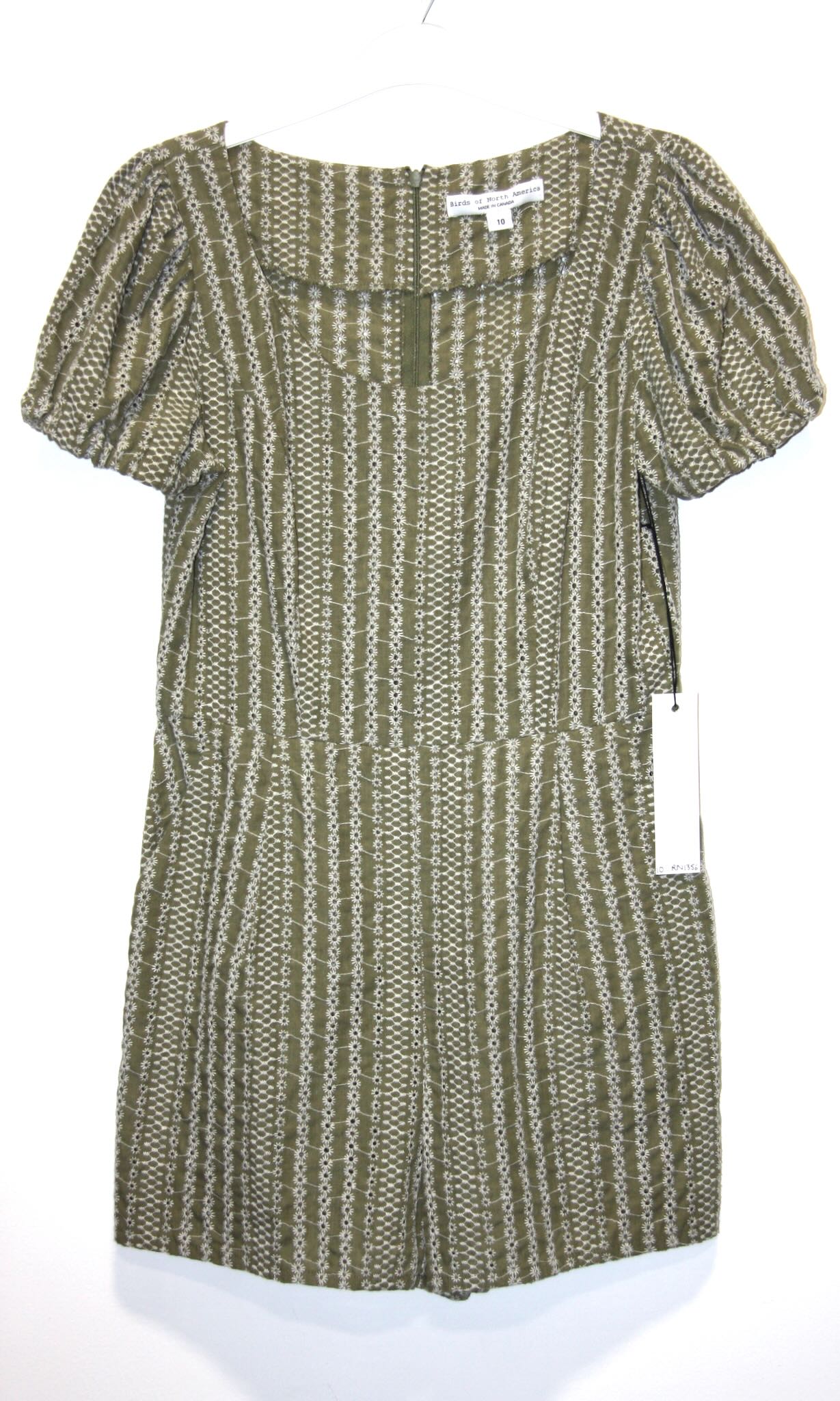 RN1356 - 10 - Bufflehead Romper - Sage Eyelet