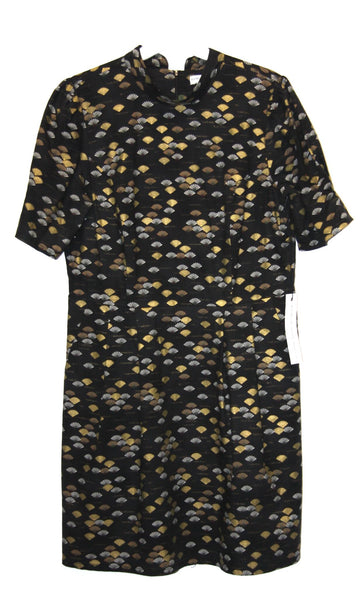 RN1370 - 14 - Guineafowl Dress - Gold Fans