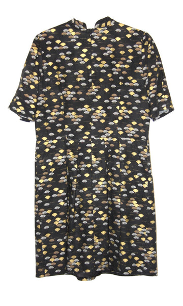 RN1370 - 14 - Guineafowl Dress - Gold Fans