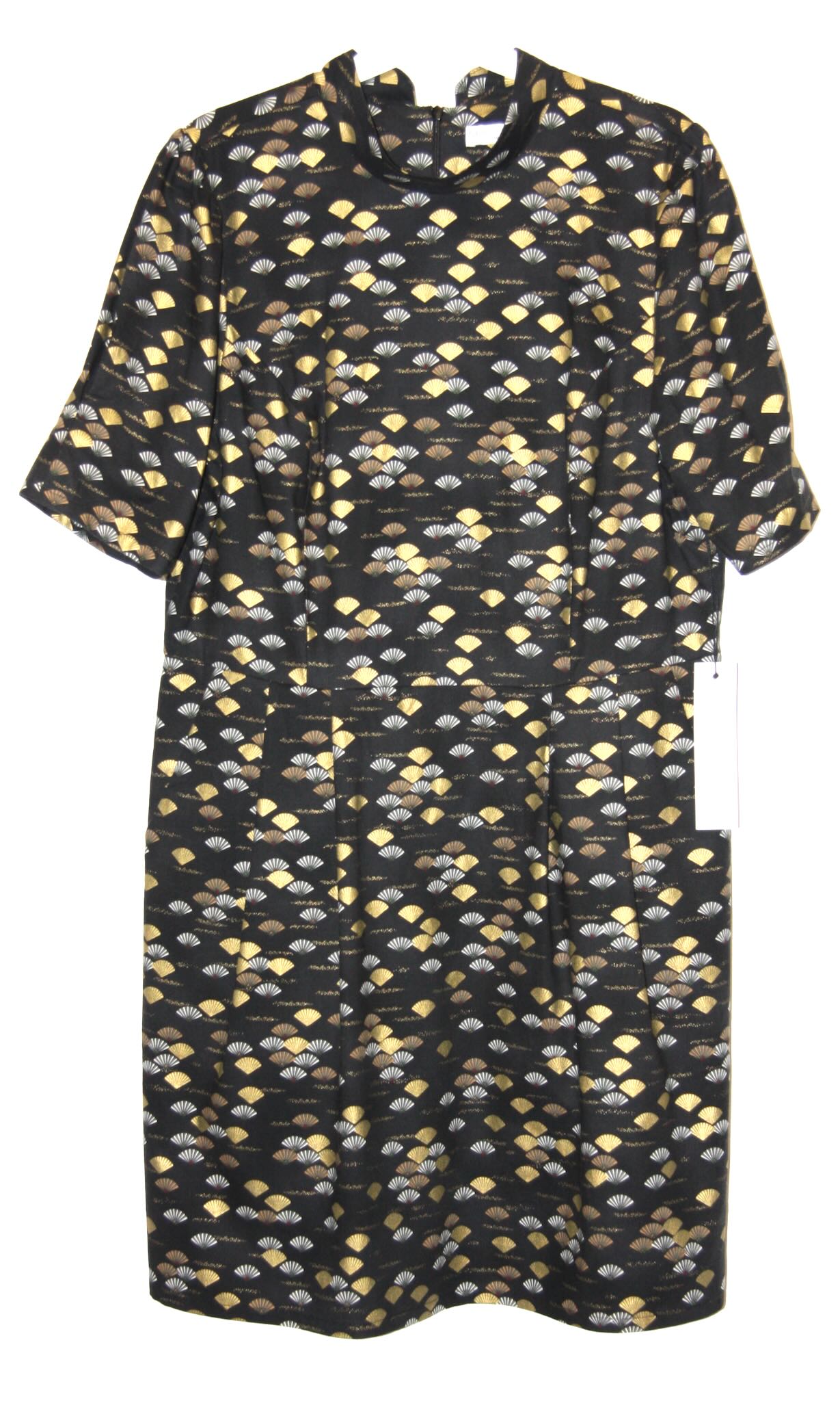 RN1371 - 16 - Guineafowl Dress - Gold Fans