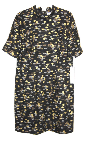 RN1371 - 16 - Guineafowl Dress - Gold Fans