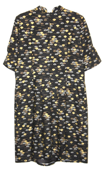 RN1371 - 16 - Guineafowl Dress - Gold Fans