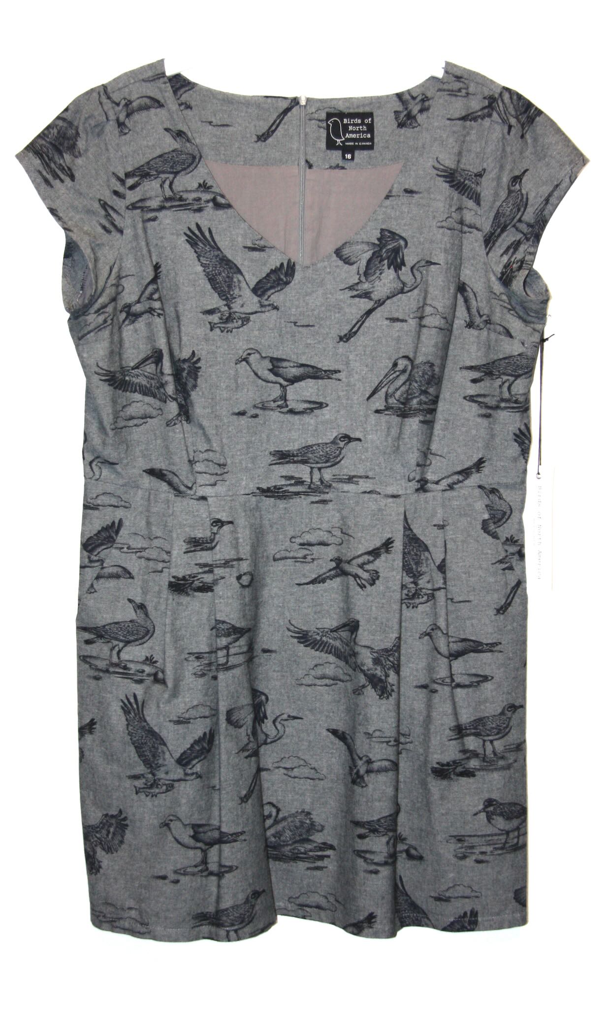 RN1552 - 16 - Sandpiper Dress - Grey Bird Toile