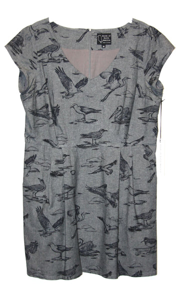 RN1552 - 16 - Sandpiper Dress - Grey Bird Toile