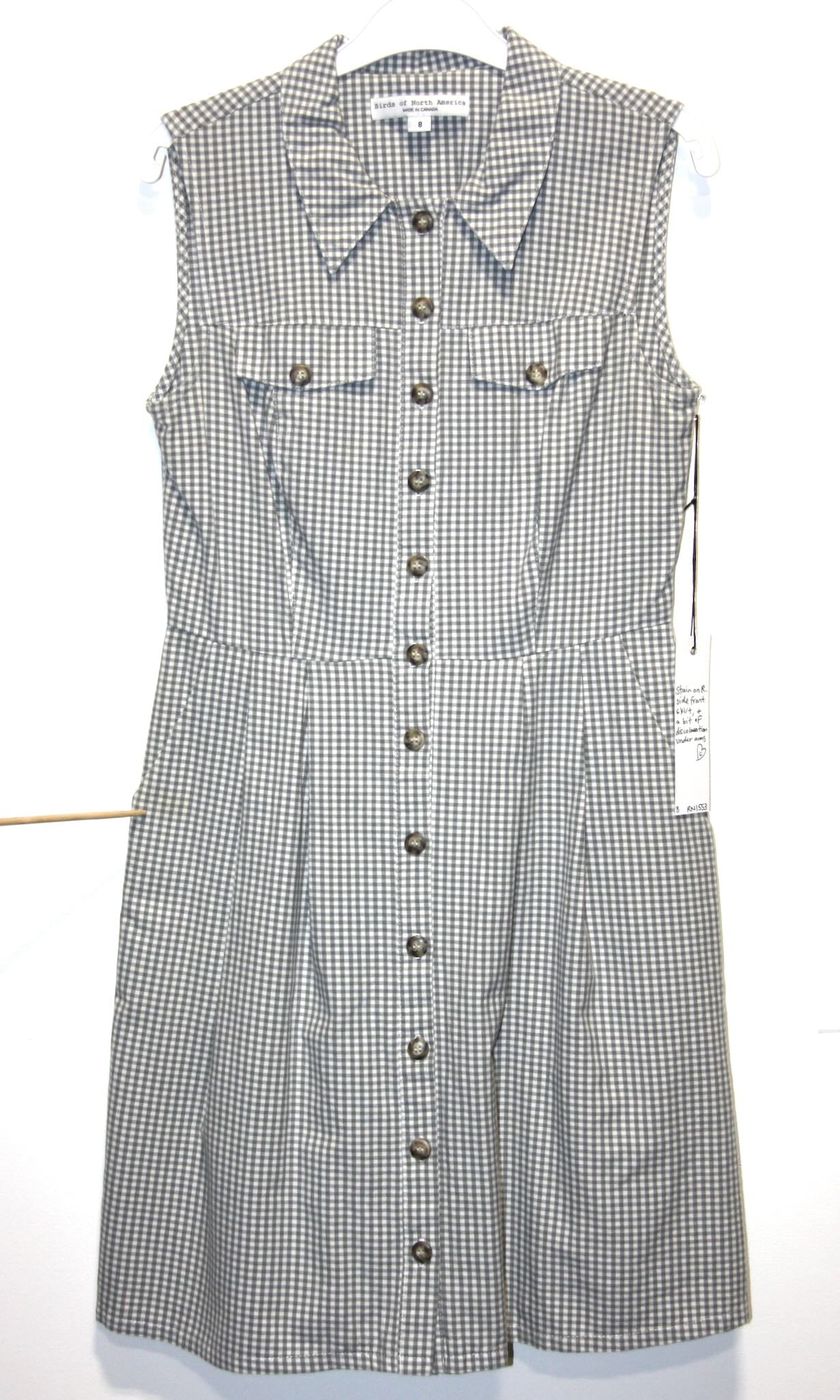 RN1553 - 8 - Lovebird Dress - Grey Gingham
