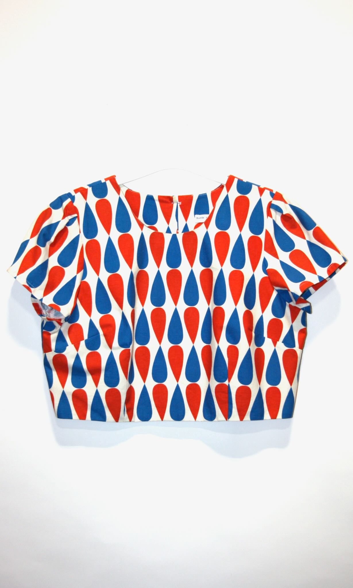 RN1649 - 14 - Munia Top - Red and Blue Teardrop