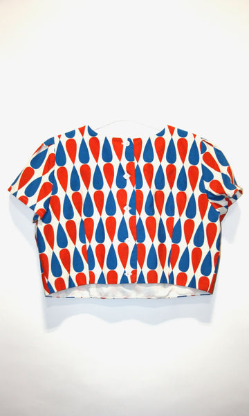 RN1649 - 14 - Munia Top - Red and Blue Teardrop