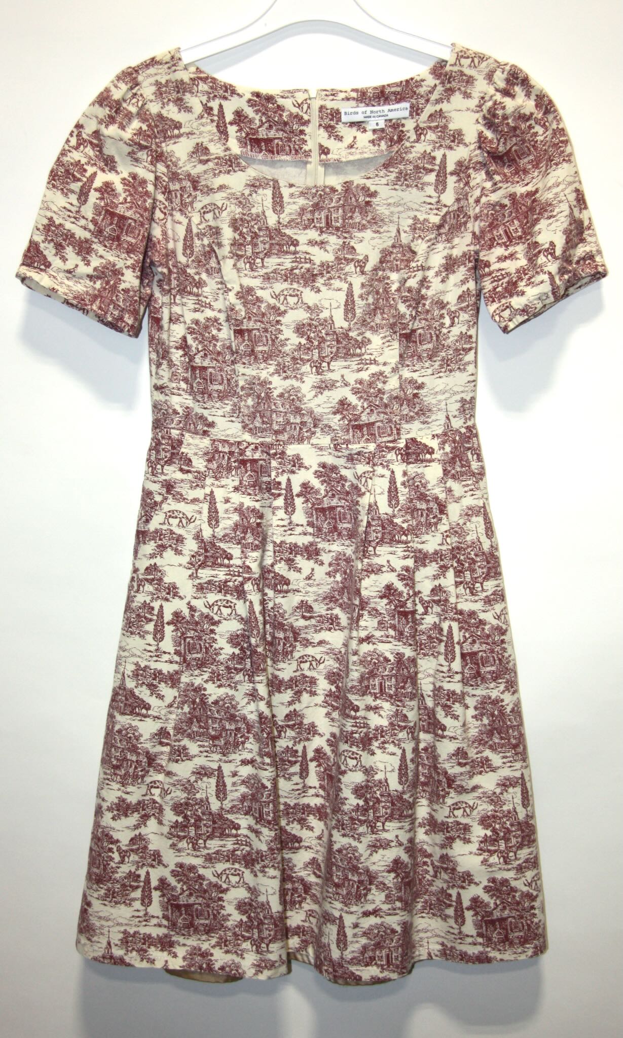 RN1720 - 6 - Winter Chippy Dress  - Brick Village Toile