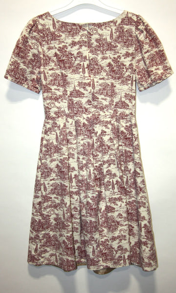 RN1720 - 6 - Winter Chippy Dress  - Brick Village Toile