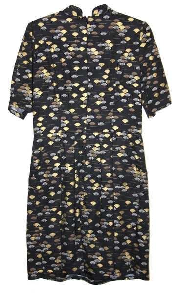 RN1737 - 10 - Guineafowl Dress - Gold Fans
