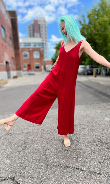 Tawny Pipit Jumpsuit - Red