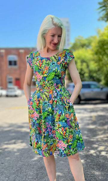 Gallinule Dress - Parrot Jungle